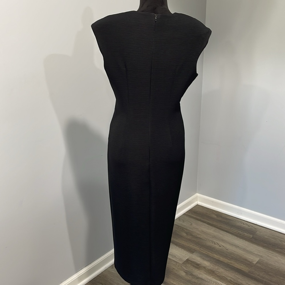 Vintage Joseph Ribkoff women size 8 dress black cocktail sleeveless gold decor - Picture 7 of 16